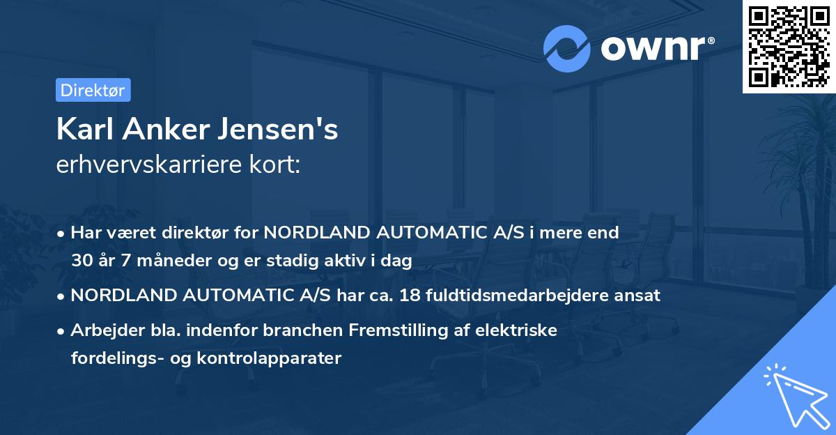 Karl Anker Jensen's erhvervskarriere kort