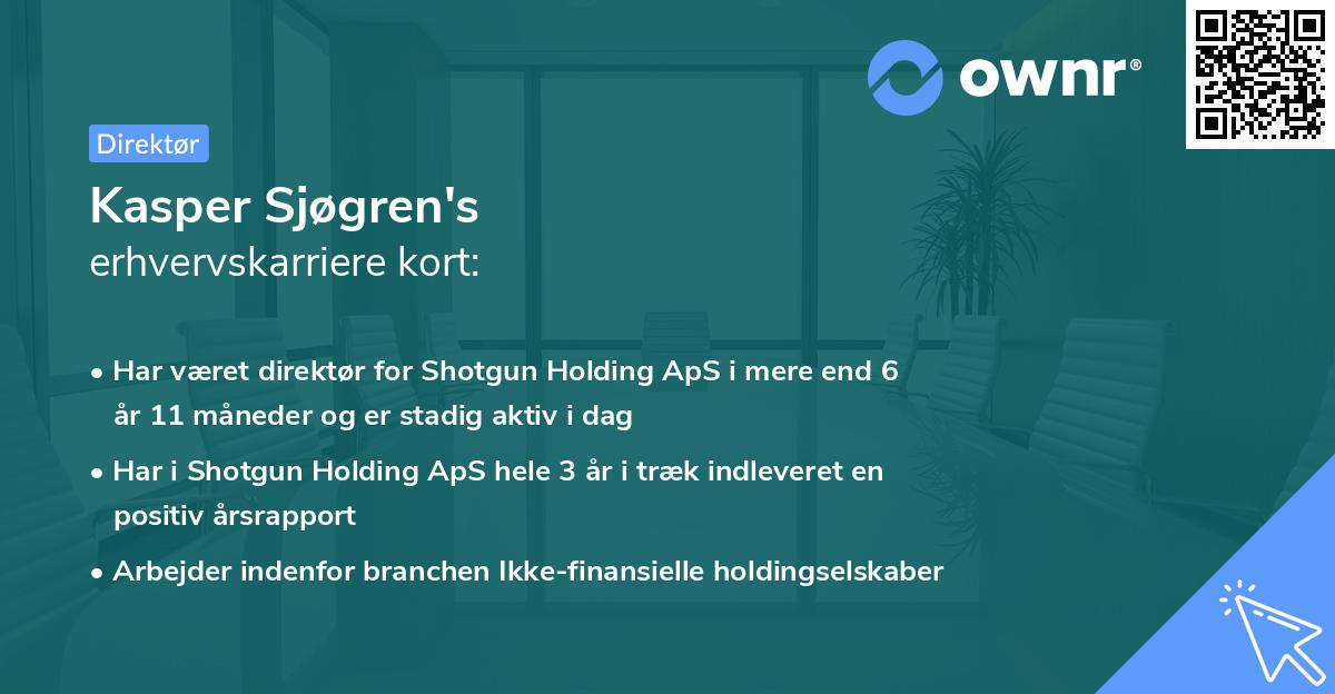 Kasper Sjøgren's erhvervskarriere kort