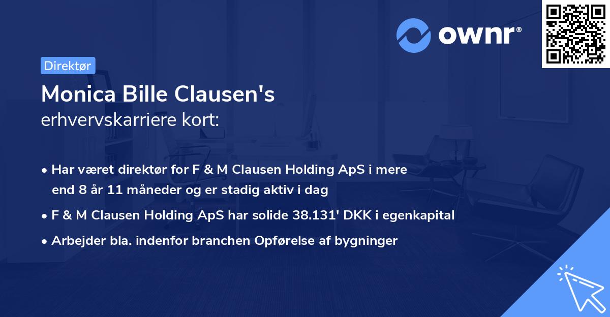 Monica Bille Clausen's erhvervskarriere kort