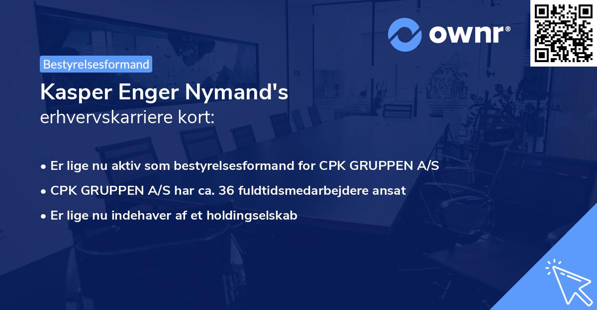 Kasper Enger Nymand's erhvervskarriere kort