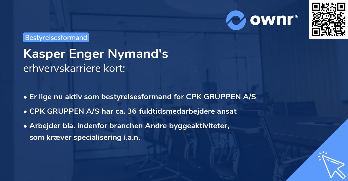 Kasper Enger Nymand's erhvervskarriere kort