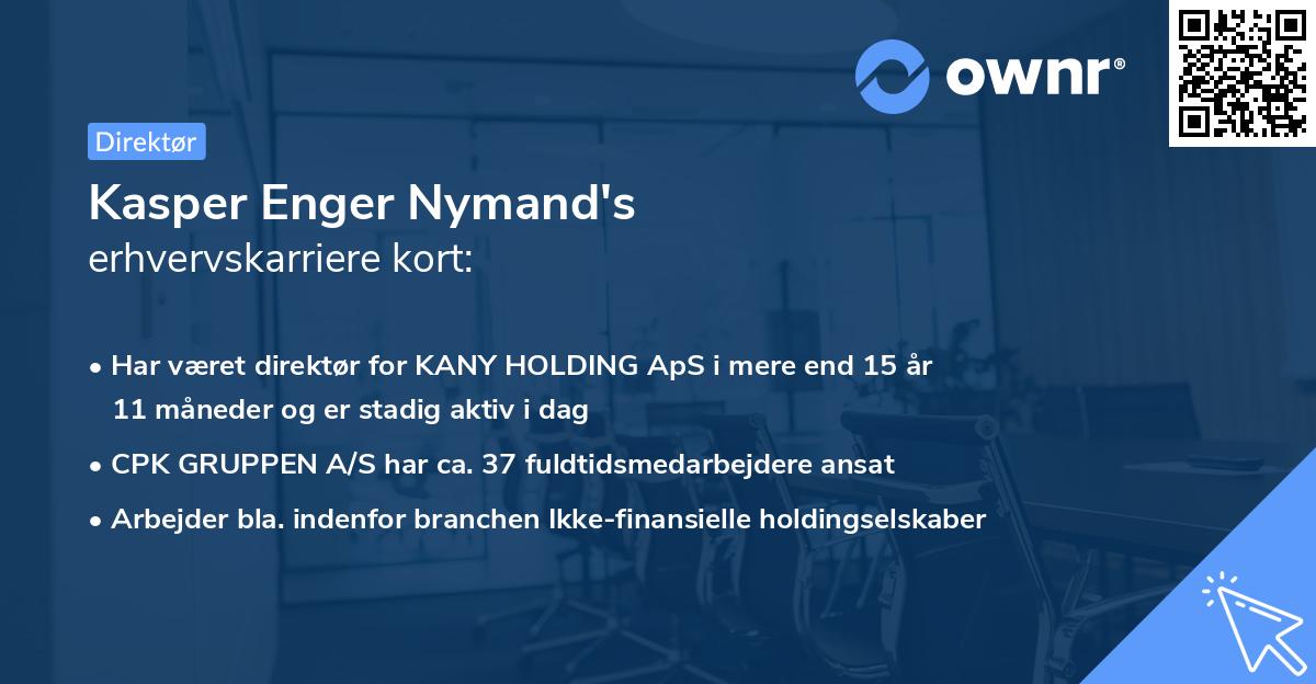 Kasper Enger Nymand's erhvervskarriere kort