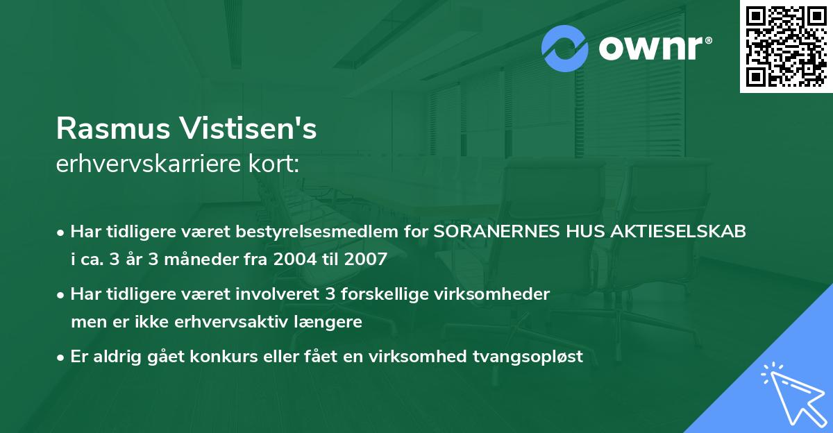 Rasmus Vistisen's erhvervskarriere kort