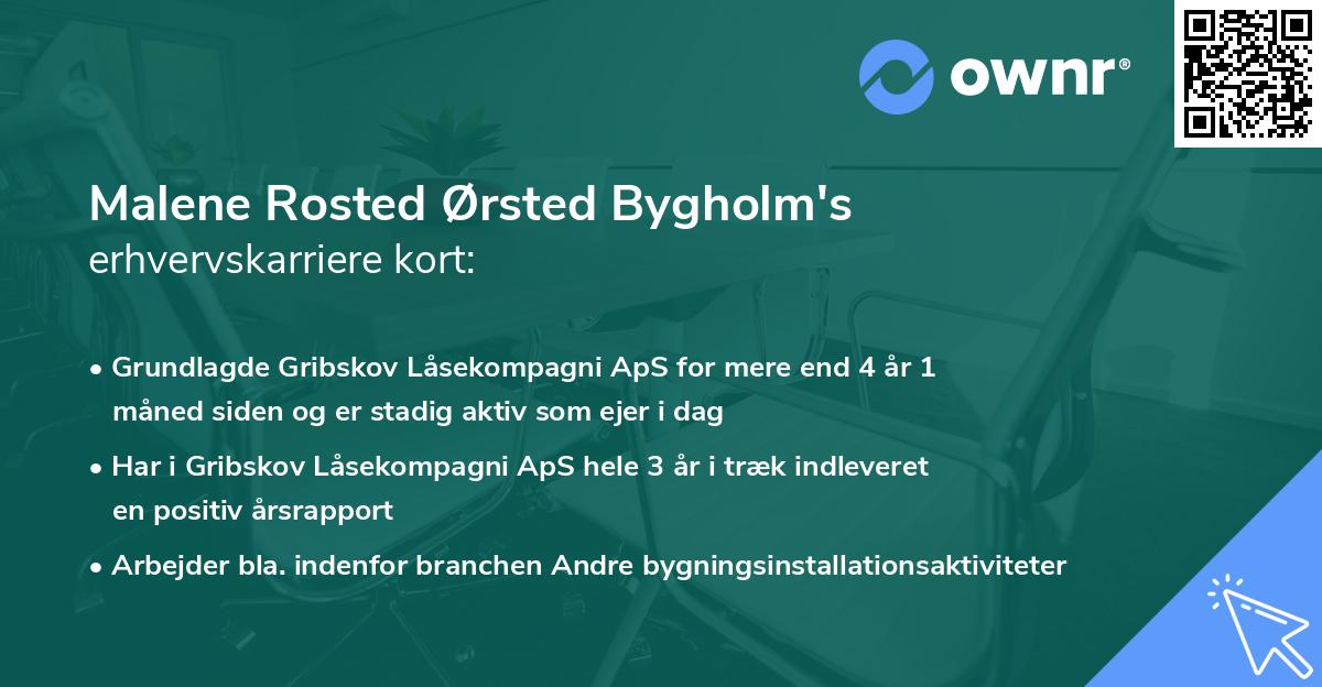 Malene Rosted Ørsted Bygholm's erhvervskarriere kort