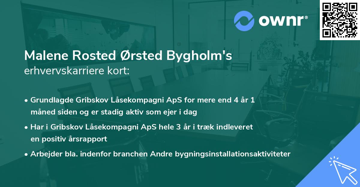 Malene Rosted Ørsted Bygholm's erhvervskarriere kort