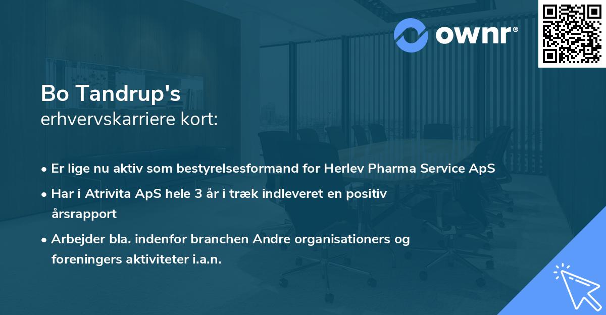 Bo Tandrup's erhvervskarriere kort