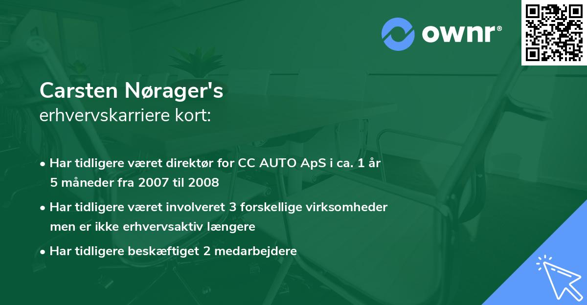 Carsten Nørager's erhvervskarriere kort