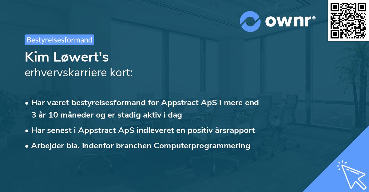 Kim Løwert's erhvervskarriere kort