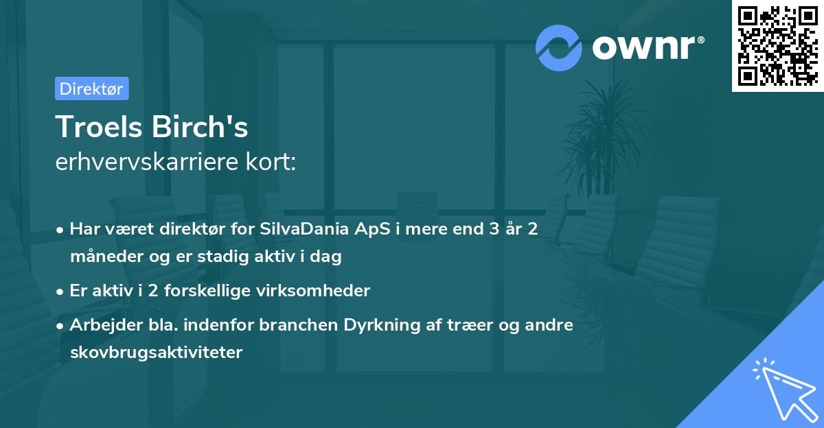 Troels Birch's erhvervskarriere kort