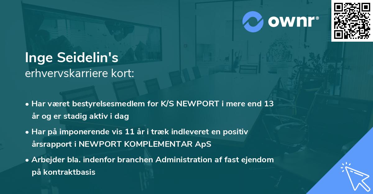 Inge Seidelin's erhvervskarriere kort