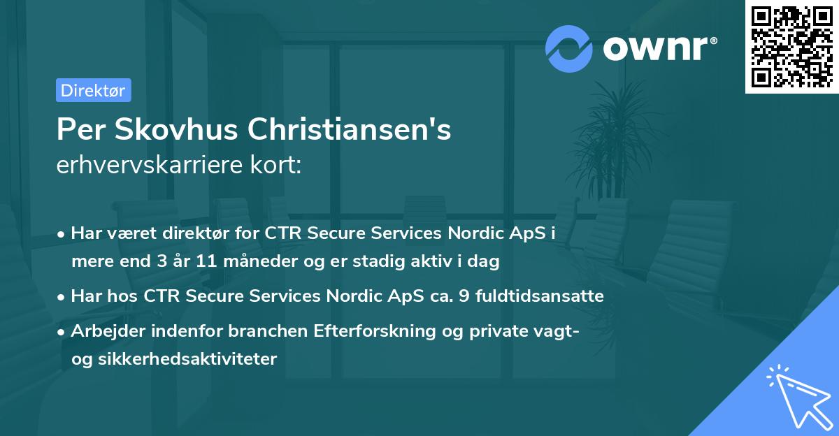 Per Skovhus Christiansen's erhvervskarriere kort