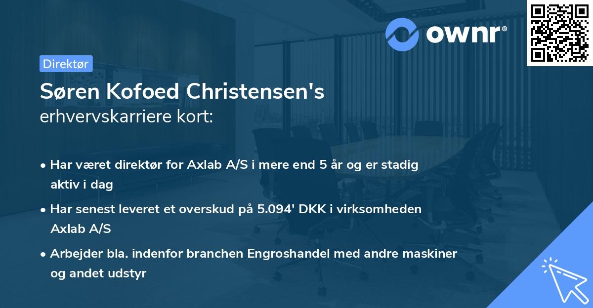 Søren Kofoed Christensen's erhvervskarriere kort