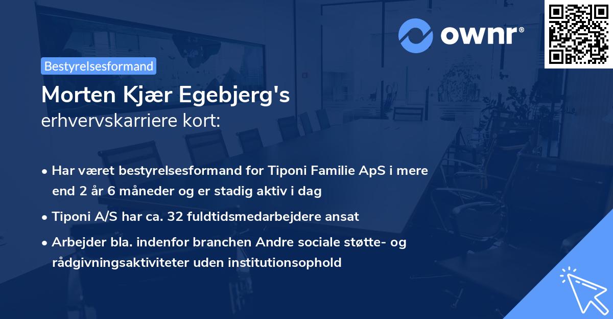 Morten Kjær Egebjerg's erhvervskarriere kort