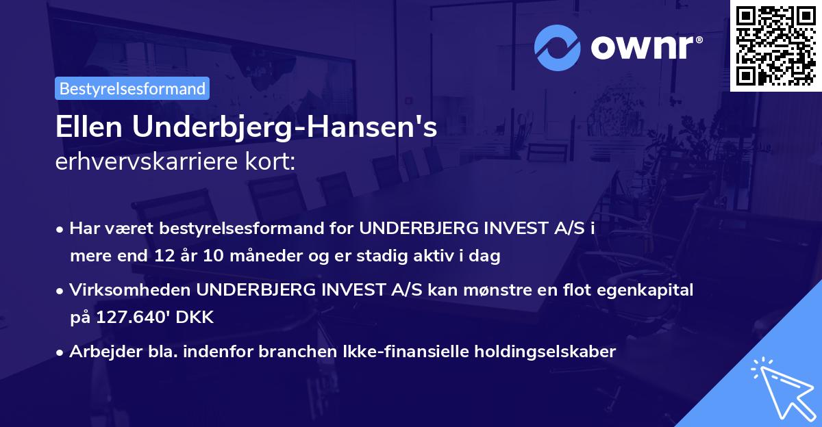 Ellen Underbjerg-Hansen's erhvervskarriere kort