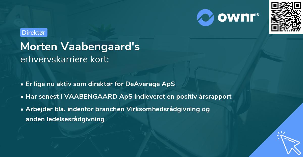 Morten Vaabengaard's erhvervskarriere kort