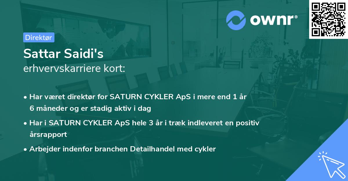 Sattar Saidi's erhvervskarriere kort