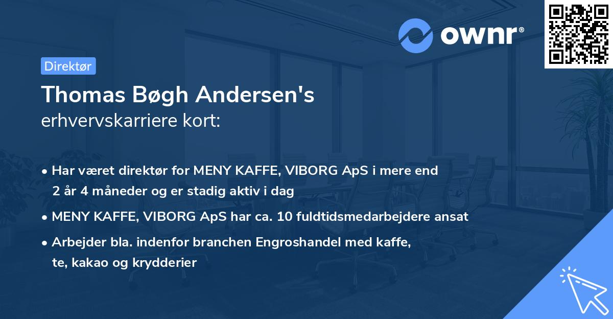 Thomas Bøgh Andersen's erhvervskarriere kort