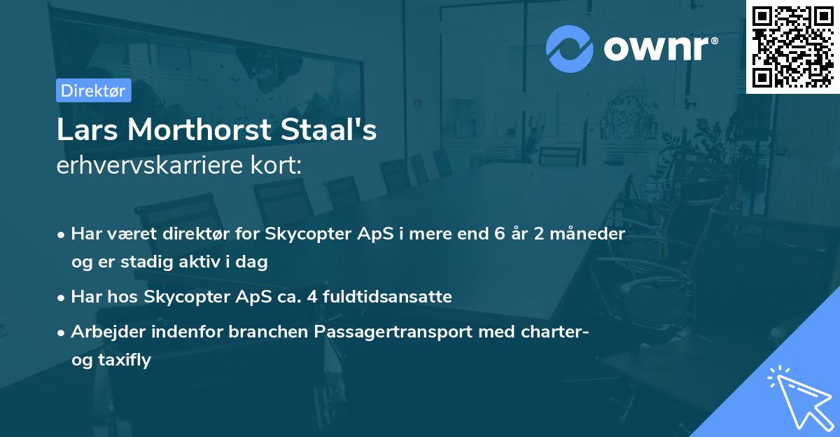 Lars Morthorst Staal's erhvervskarriere kort