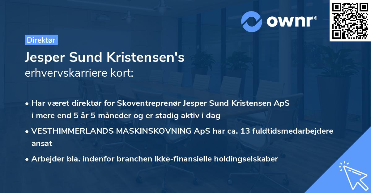 Jesper Sund Kristensen's erhvervskarriere kort