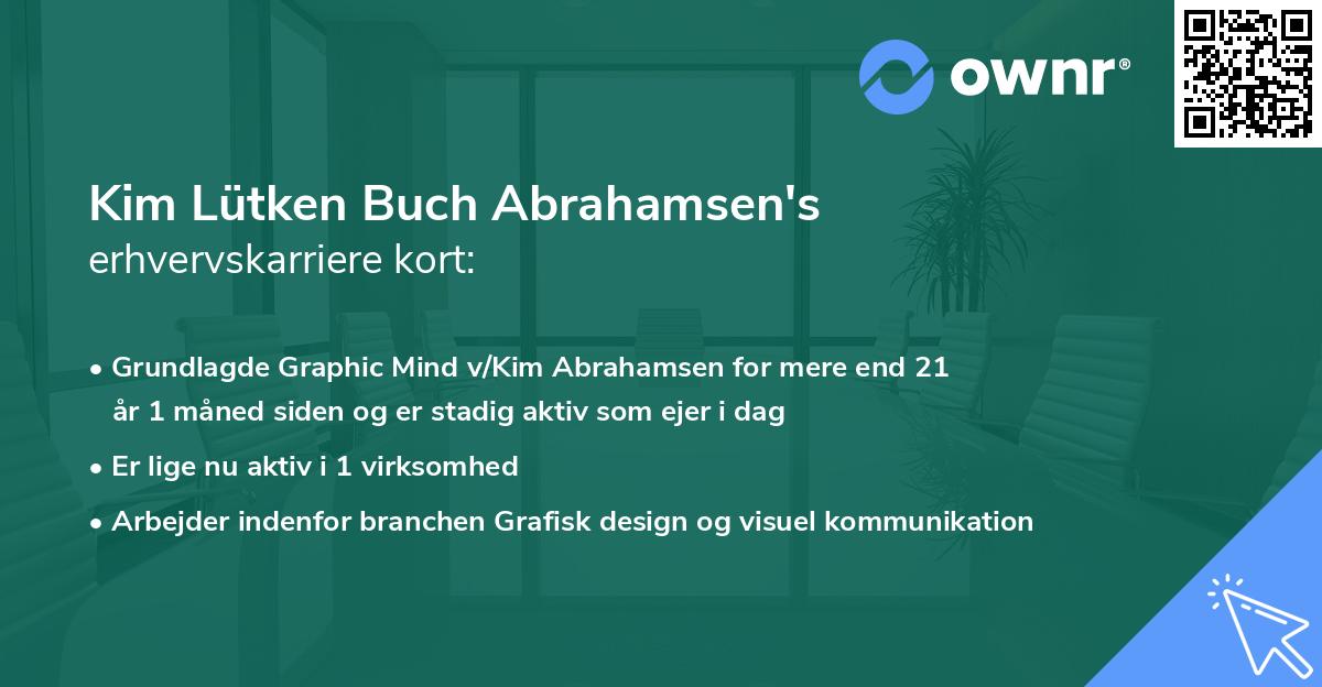 Kim Lütken Buch Abrahamsen's erhvervskarriere kort