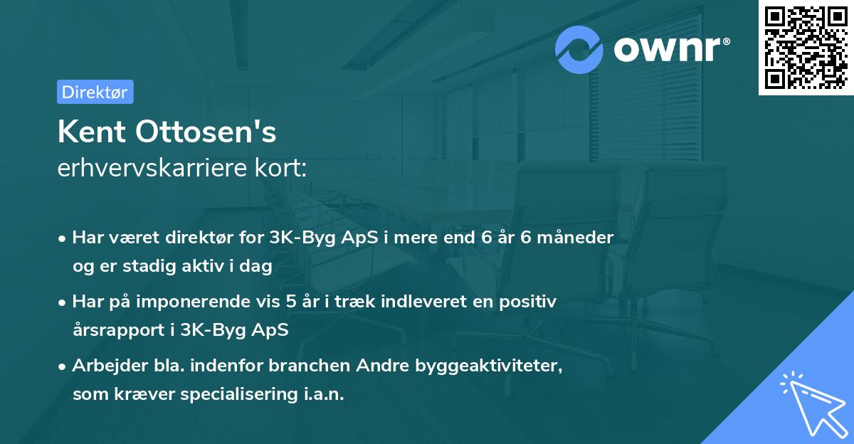 Kent Ottosen's erhvervskarriere kort