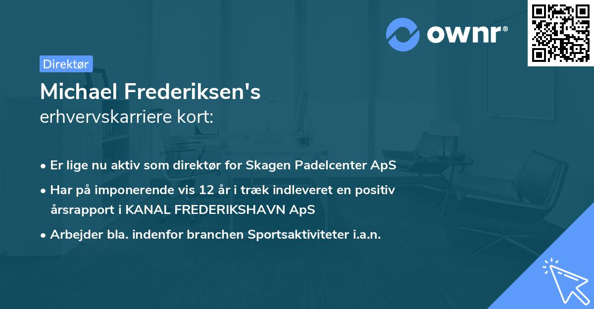 Michael Frederiksen's erhvervskarriere kort