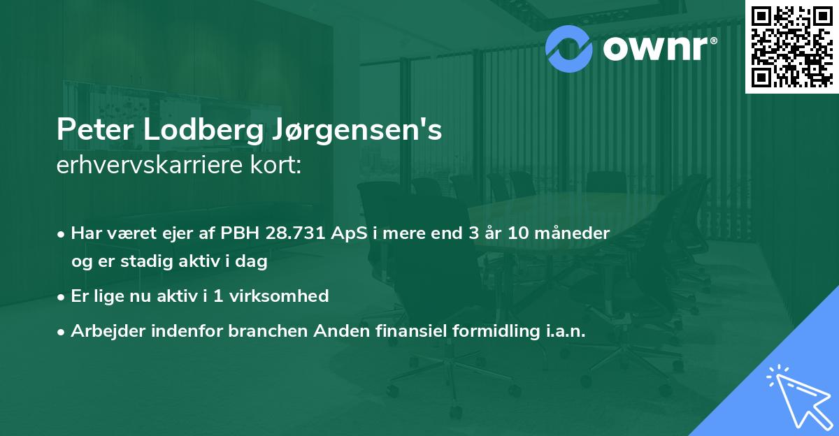 Peter Lodberg Jørgensen's erhvervskarriere kort