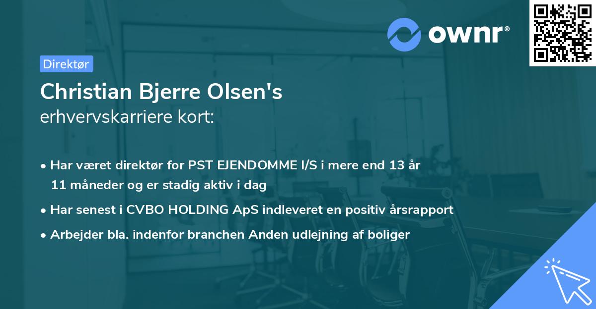 Christian Bjerre Olsen's erhvervskarriere kort