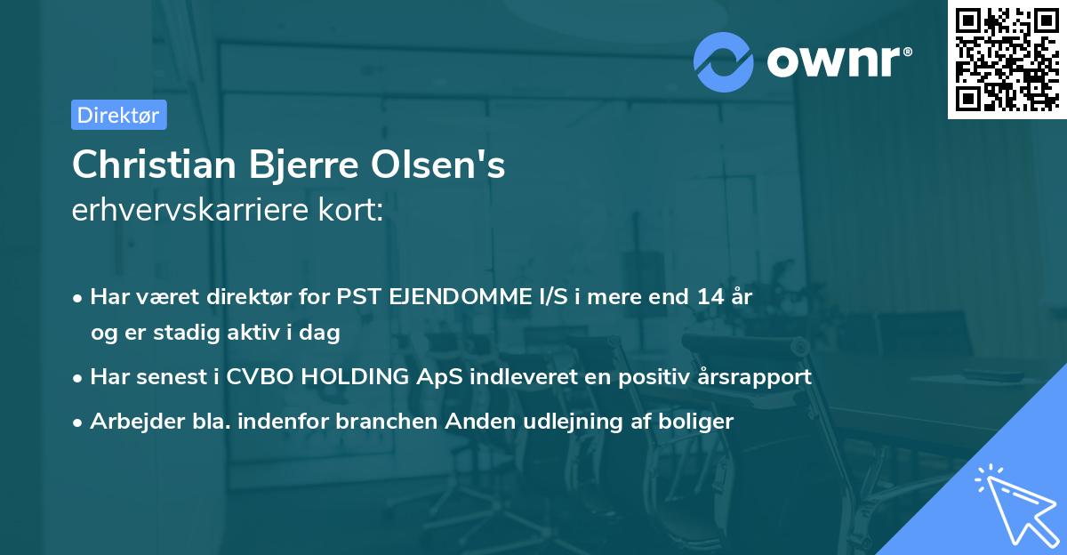 Christian Bjerre Olsen's erhvervskarriere kort