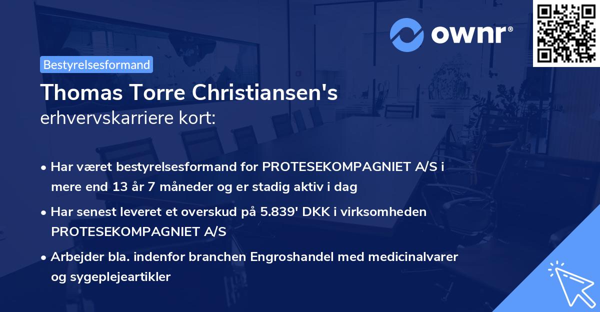 Thomas Torre Christiansen's erhvervskarriere kort