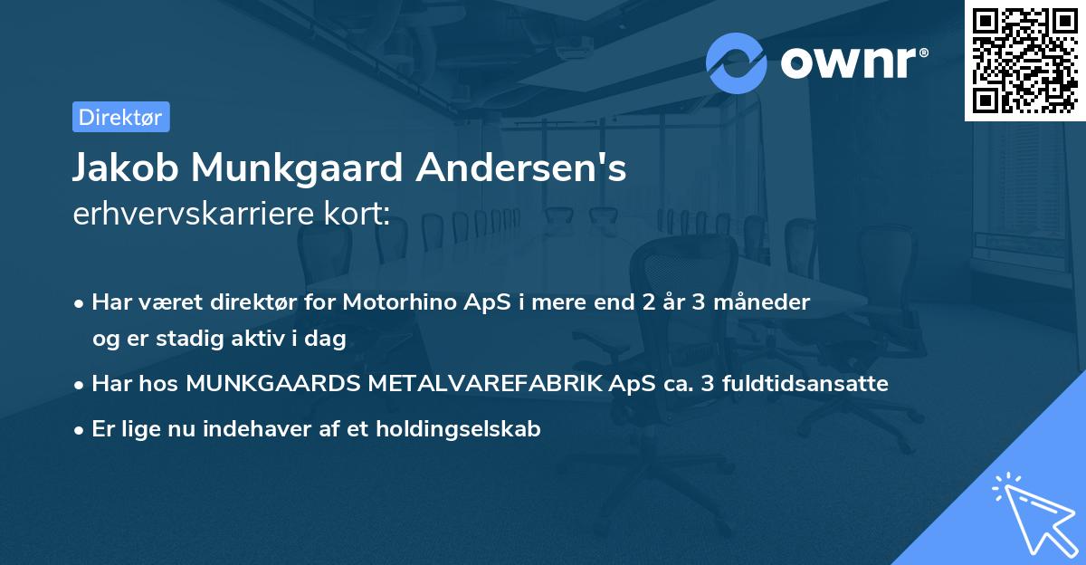 Jakob Munkgaard Andersen's erhvervskarriere kort