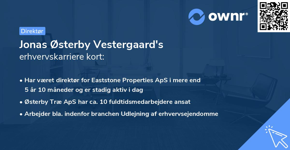 Jonas Østerby Vestergaard's erhvervskarriere kort