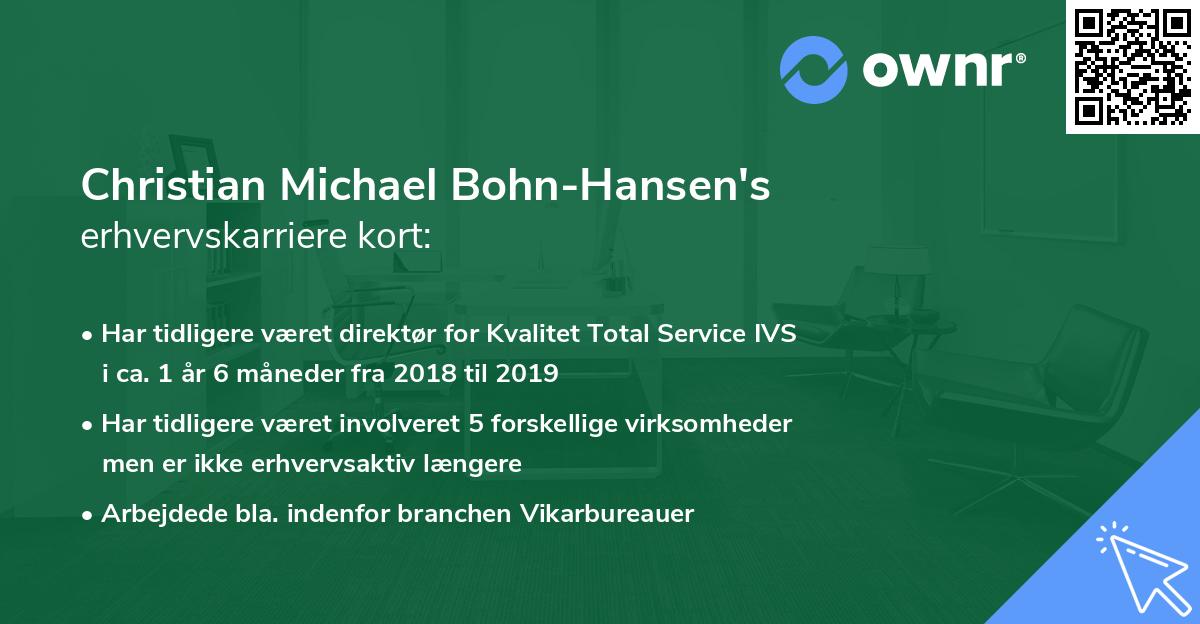Christian Michael Bohn-Hansen's erhvervskarriere kort