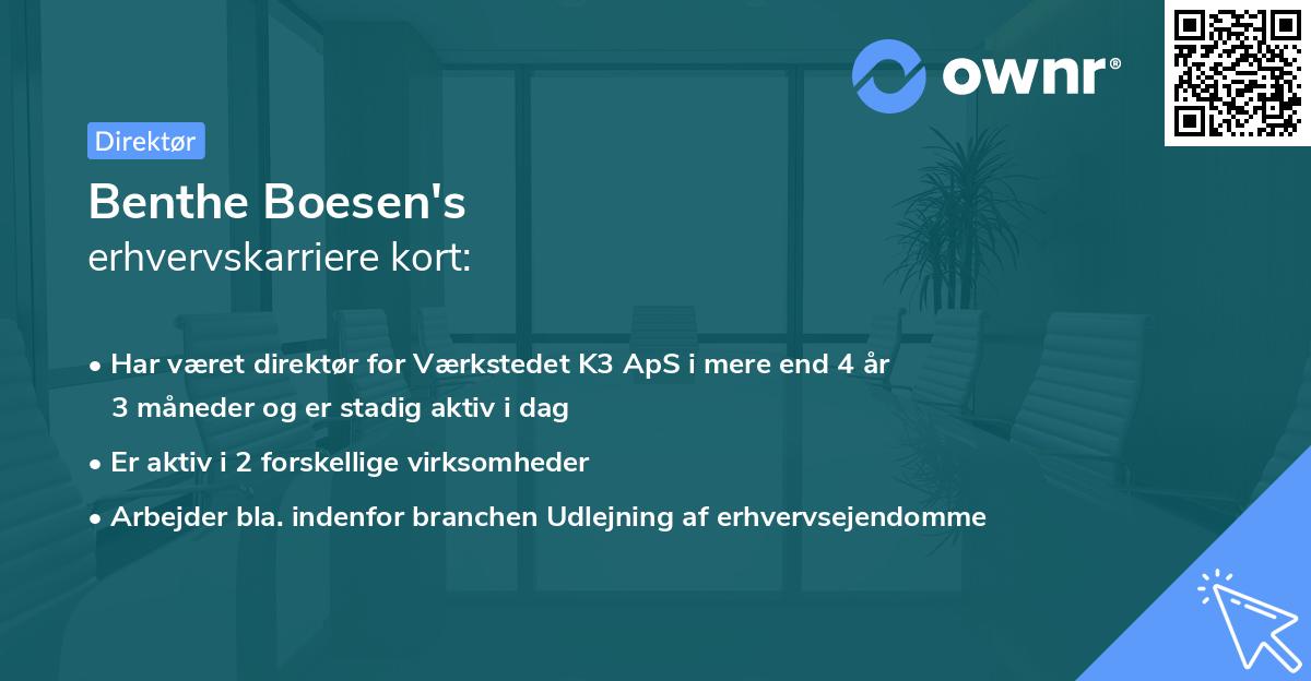 Benthe Boesen's erhvervskarriere kort