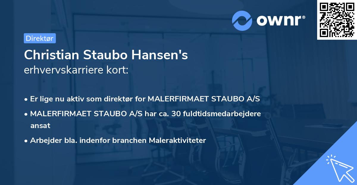 Christian Staubo Hansen's erhvervskarriere kort