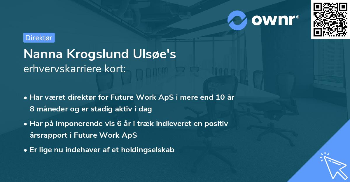 Nanna Krogslund Ulsøe's erhvervskarriere kort