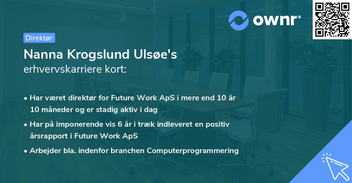 Nanna Krogslund Ulsøe's erhvervskarriere kort