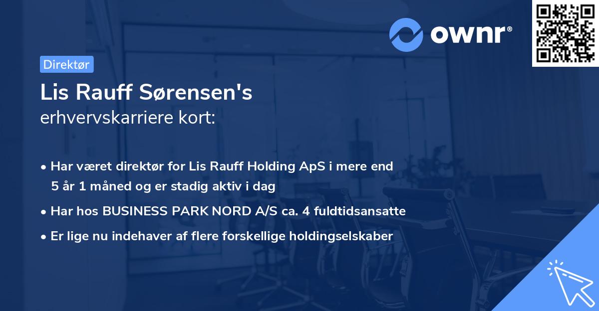 Lis Rauff Sørensen's erhvervskarriere kort