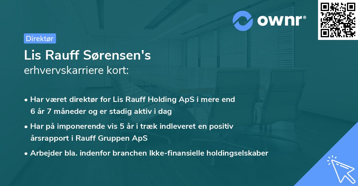 Lis Rauff Sørensen's erhvervskarriere kort