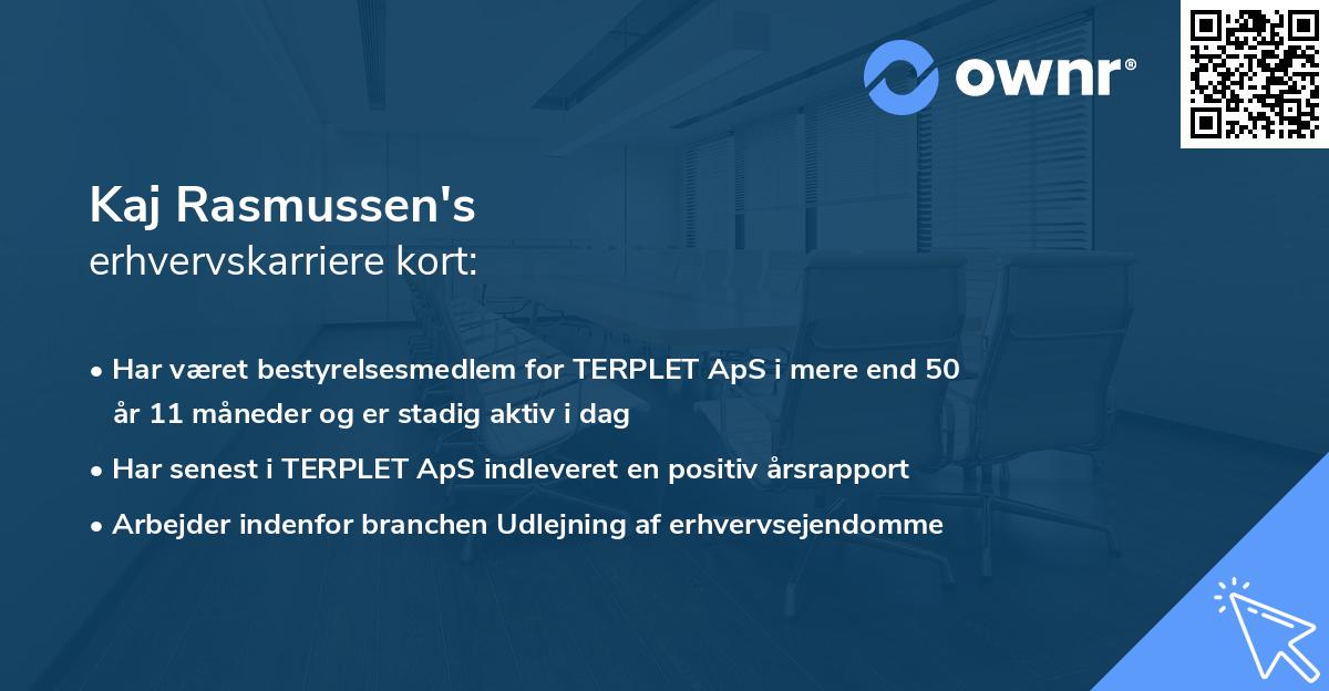 Kaj Rasmussen's erhvervskarriere kort