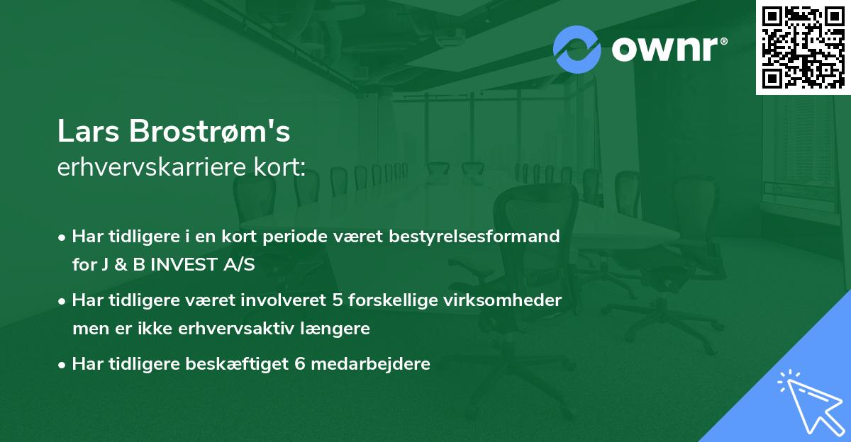 Lars Brostrøm's erhvervskarriere kort