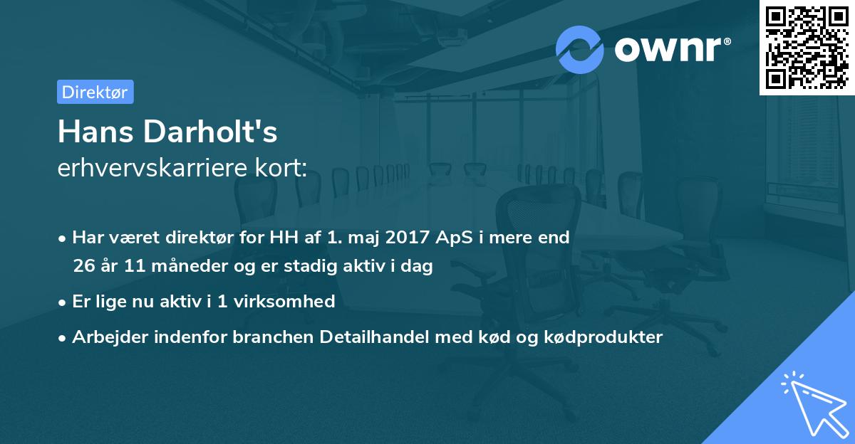 Hans Darholt's erhvervskarriere kort