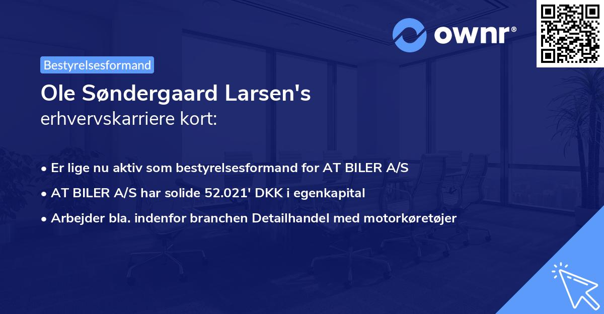 Ole Søndergaard Larsen's erhvervskarriere kort