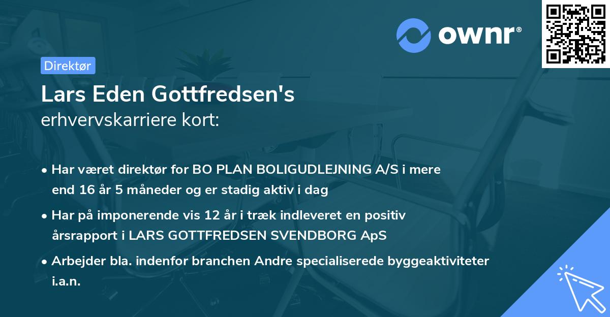 Lars Eden Gottfredsen's erhvervskarriere kort