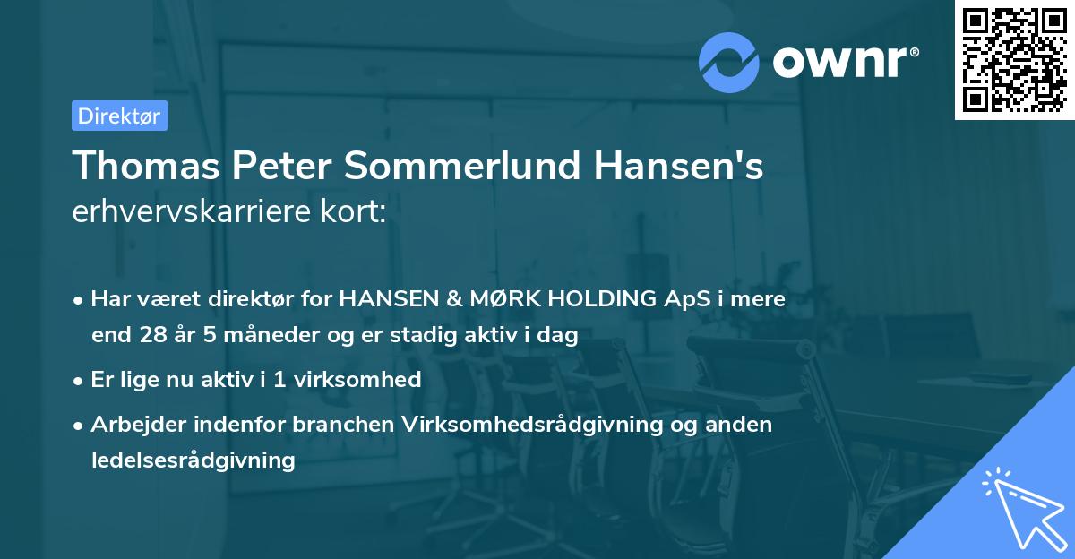 Thomas Peter Sommerlund Hansen's erhvervskarriere kort