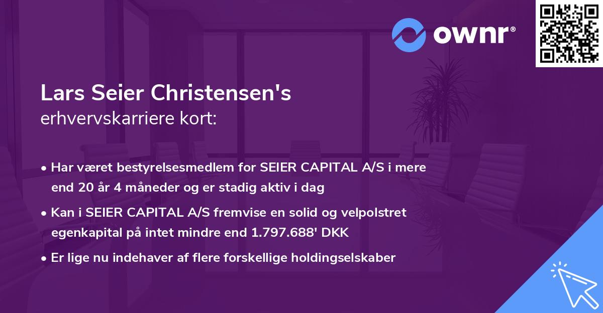 Lars Seier Christensen's erhvervskarriere kort