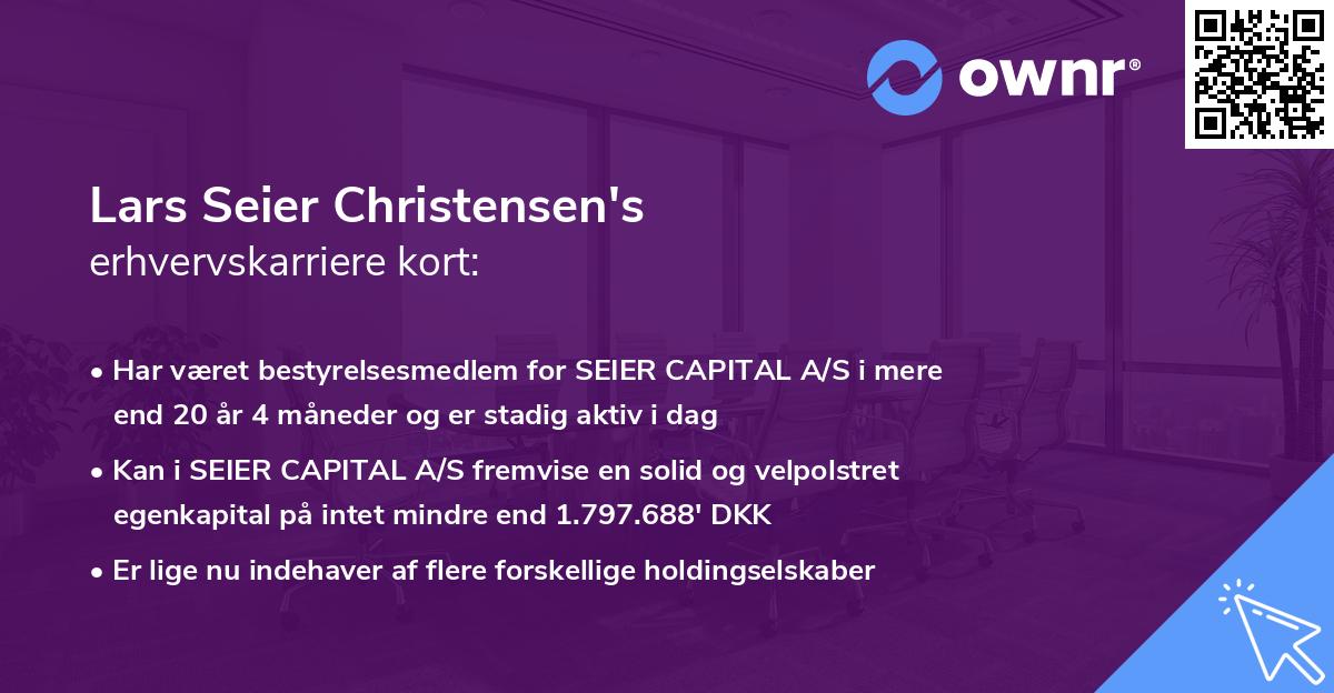 Lars Seier Christensen's erhvervskarriere kort