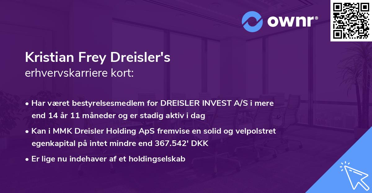 Kristian Frey Dreisler's erhvervskarriere kort