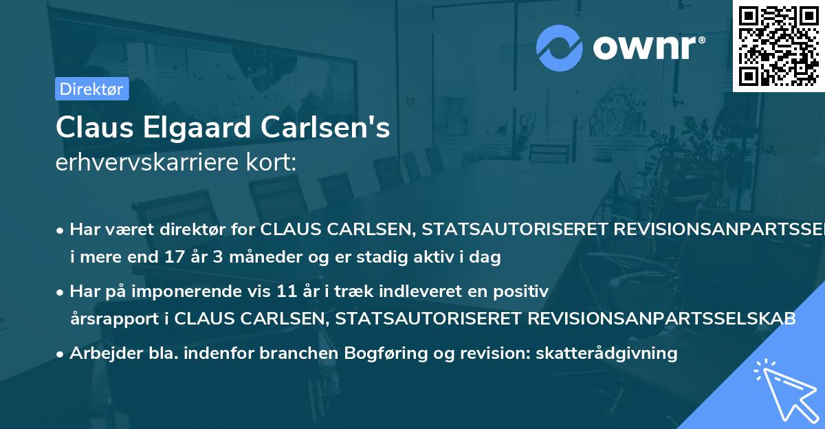 Claus Elgaard Carlsen's erhvervskarriere kort