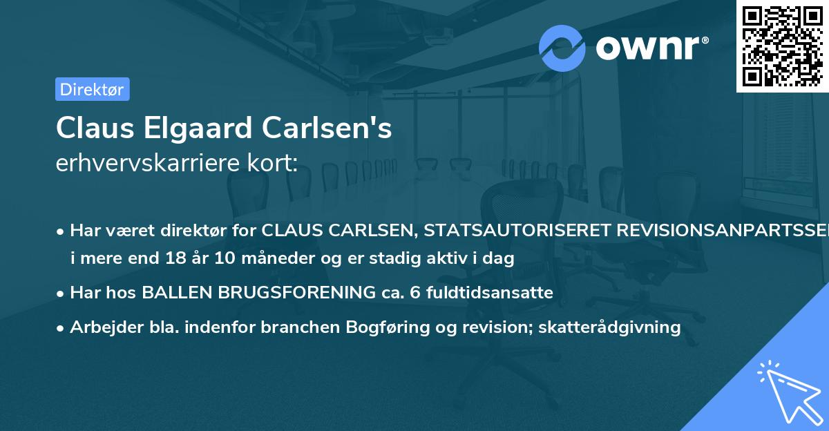 Claus Elgaard Carlsen's erhvervskarriere kort